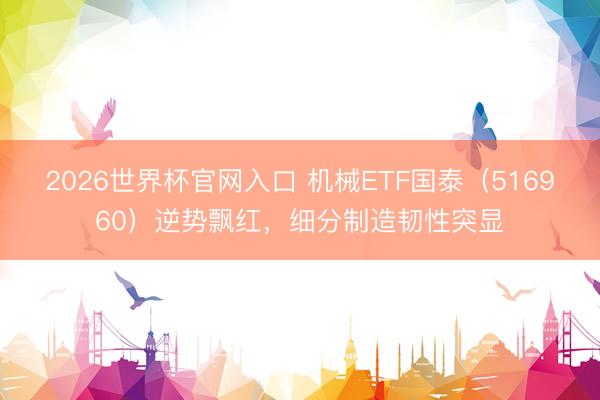 2026世界杯官网入口 机械ETF国泰（516960）逆势飘红，细分制造韧性突显
