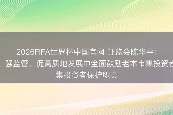 2026FIFA世界杯中国官网 证监会陈华平：在防风险、强监管、促高质地发展中全面鼓励老本市集投资者保护职责