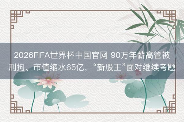 2026FIFA世界杯中国官网 90万年薪高管被刑拘、市值缩水65亿,“新股王”面对继续考题