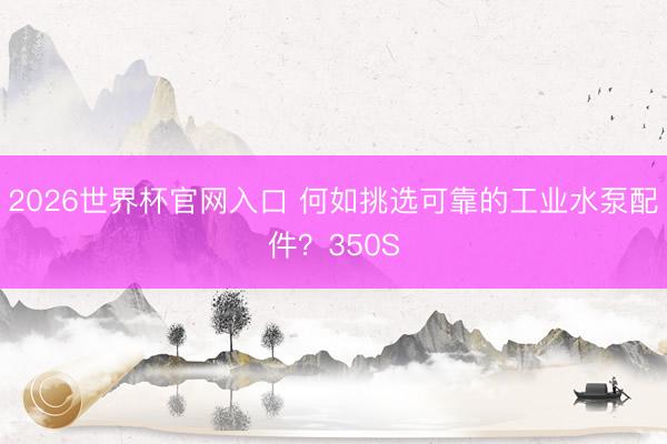 2026世界杯官网入口 何如挑选可靠的工业水泵配件？350S