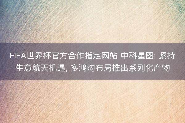 FIFA世界杯官方合作指定网站 中科星图: 紧持生意航天机遇， 多鸿沟布局推出系列化产物