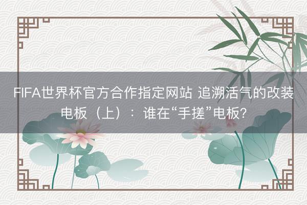 FIFA世界杯官方合作指定网站 追溯活气的改装电板(上):谁在“手搓”电板?